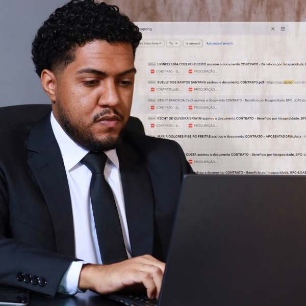 Breno Leão trabalhando no escritório